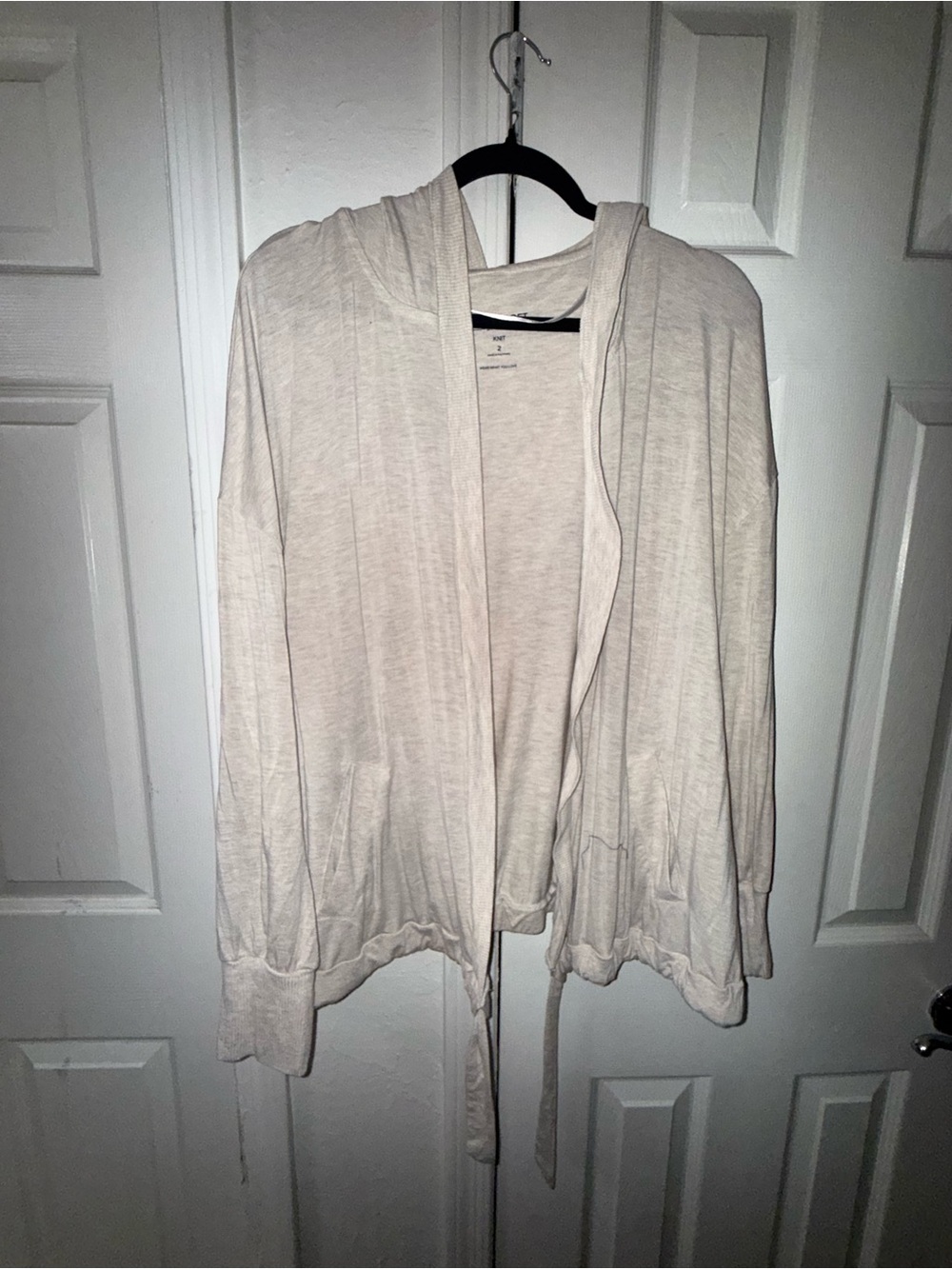 torrid Light Cream Hooded Open-Front Cardigan